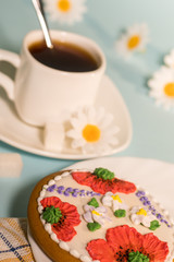 A cup of coffee with gingerbreads