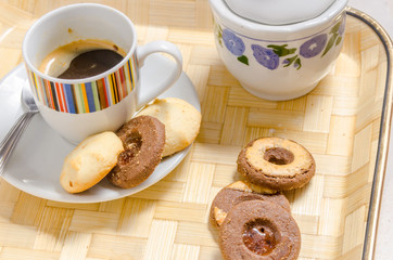 biscuits with a cup of coffee