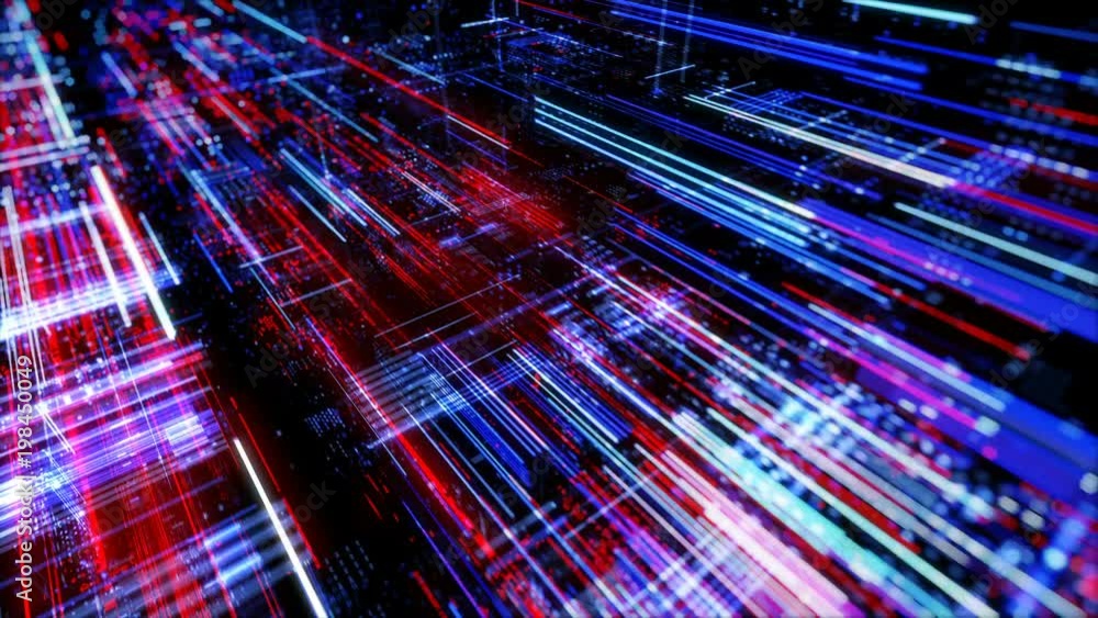 Poster abstract digital abstract virtual city. scanning city for hackers attack concept. software developer