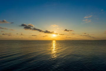 Sunset sky on the lake