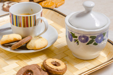 biscuits with a cup of coffee