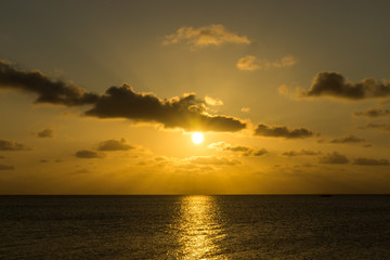 Sunset sky on the lake