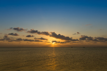 Sunset sky on the lake
