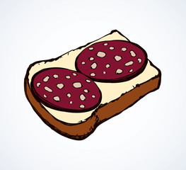 Piece of loaf. Vector drawing
