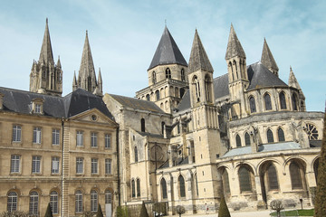 Fototapeta na wymiar Caen. Normandy. Abbey exterior and gardens