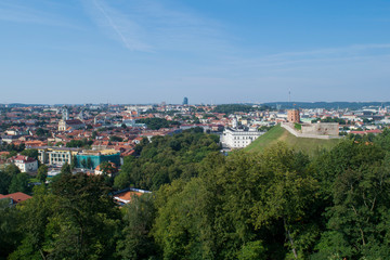 Fototapeta premium View from the Three Crosses Viewpoint out over the city of Vilnius, Lithuania