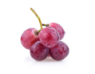 Red grapes isolated on white background
