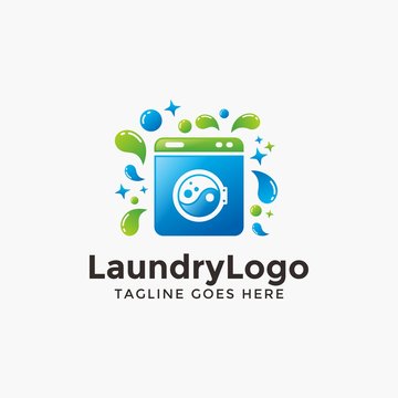 Abstract Modern Laundry Logo Design Template