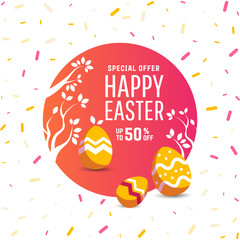 Easter. Sale banner with place for text.