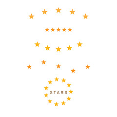 Set of yellow stars symbol vector illustration.