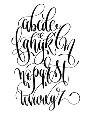 Fototapeta premium black and white hand lettering alphabet design, handwritten brus