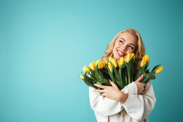 Portrait of a smiling young blonde woman