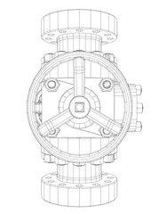Blowout preventer. Wire frame style