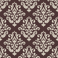 Vintage damask seamless pattern. Classical luxury texture for wallpapers, wrapping, textile. Vector Illustration