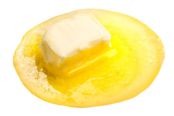Melted butter piece floating
