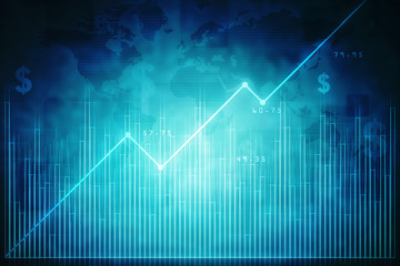 2d rendering Stock market online business concept. business Graph 