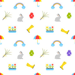 Fototapeta premium Cute Easter seamless pattern.