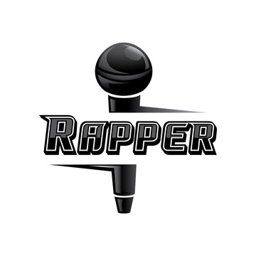 rapper word design with microphone