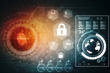 Fingerprint Scanning Technology Concept 2d Illustration