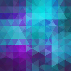 Abstract background consisting of blue, purple triangles. Geometric design for business presentations or web template banner flyer. Vector illustration