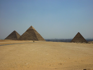 Fototapeta na wymiar Egypt Pyramids Sand Desert Travel Sun