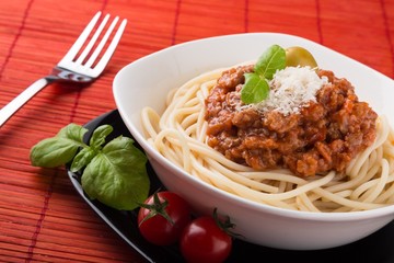 Spaghetti Bolognese with sauce