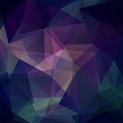 Abstract mosaic background. Triangle geometric background. Design elements. Vector illustration. Dark blue, purple colors.