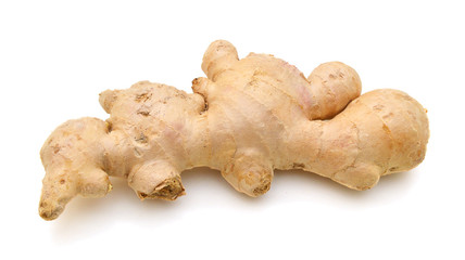 fresh ginger on a white background