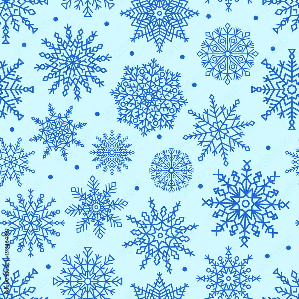 Poster seamless pattern snowflakes ornamental patterns