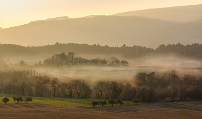 Fog under the castle