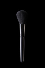 Makeup Brush On Black Background.