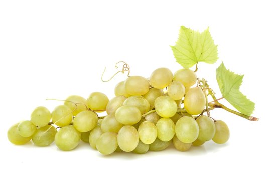 White Grape Cluster With Leaves