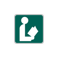 USA traffic road sign.general information sign for a library. vector illustration