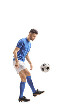 Soccer player with a football