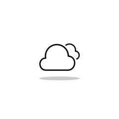 Simple clouds line icon isolated on background