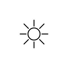 Simple sun line icon isolated on whie background