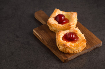bread danish pastry with red berries


