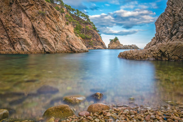 Fototapeta na wymiar Beautiful landscape from coastal Spain, Catalonia, Costa Brava, near the village La Fosca