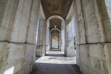 Old arcs, architecture. A sight of the palace of Aranjuez (a museum nowadays), monument of the 18th...