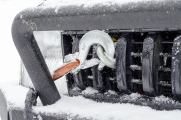 Offroad winch at winter