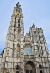 Fototapeta na wymiar Cathedral of Our Lady in Antwerp, Belgium
