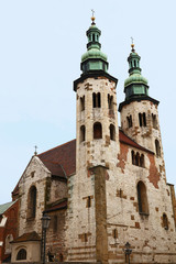 Fototapeta na wymiar Brick church of Saint Andrew in Krakow, Poland