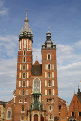 Fototapeta na wymiar Brick church of Saint Mary in Krakow, Poland