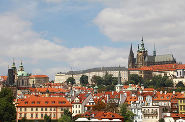 Fototapeta premium View of Prague lesser town and st Vitus cathedral