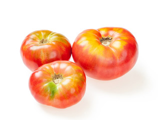 fresh ripe tomatoes, isolated on white