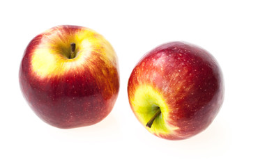 two tasty red apples isolated