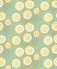 Oriental waves seamless pattern