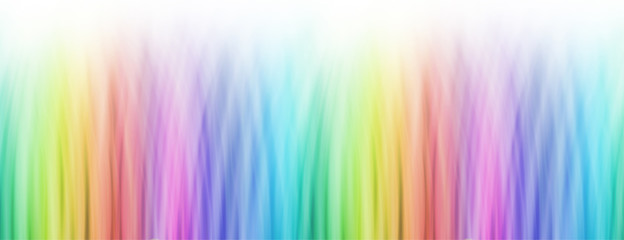 Rainbow Background Banner - wide banner of bright linear rainbow colour fading to white 
 - obrazy, fototapety, plakaty