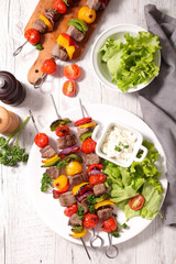 skewer barbecue, beef
