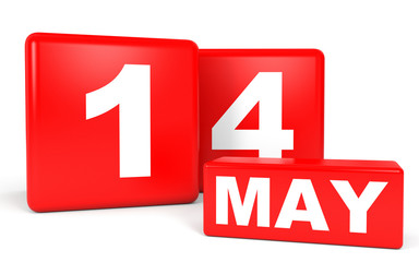 May 14. Calendar on white background.